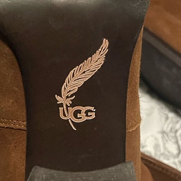 UGG Layna suede and shearling high heel convertible cuff boots size 8.5 - Picture 7 of 9